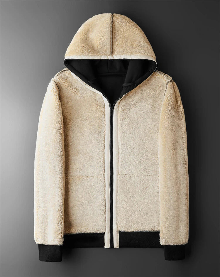 Arctic Terra Lambswool Hoodie – Thicken Fleece for Winter Warmth