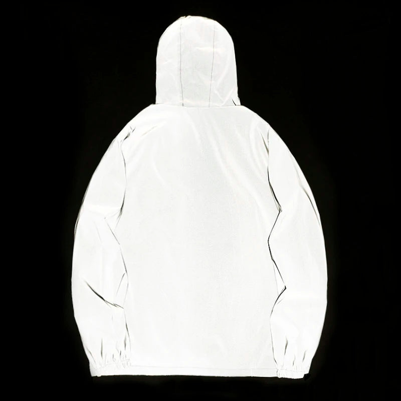 Aurora Reflect Double-Fabric Windbreaker – Hooded Waterproof Jacket for Night Visibility