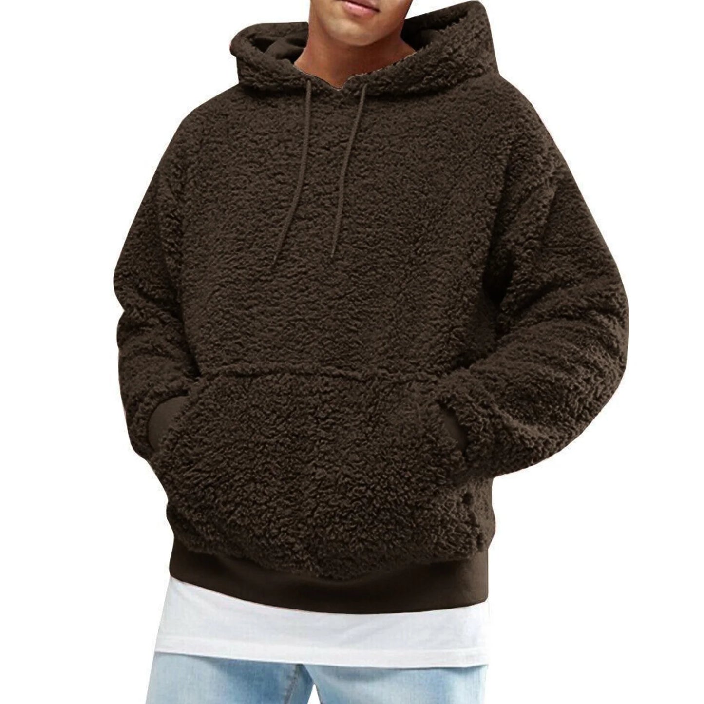 Highland Crest Plush Hoodie – Men’s Fleece Pullover for Cold Weather