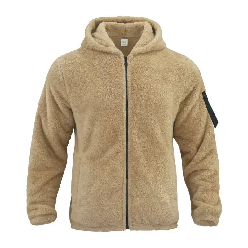 Tundra Frontier Double-Sided Fleece Jacket – Men’s Winter Hooded Casual Outerwear