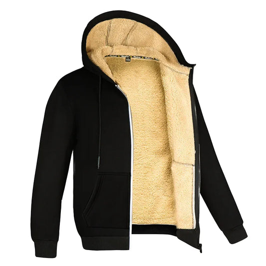 Arctic Terra Lambswool Hoodie – Thicken Fleece for Winter Warmth