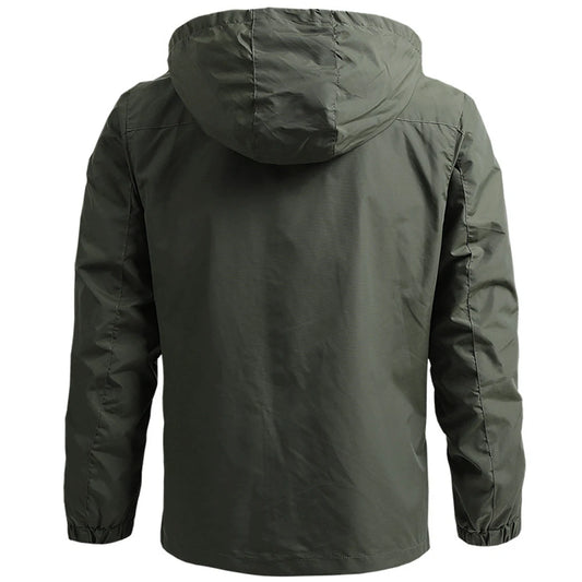 Alpine Guardian Tactical Windbreaker – Waterproof, Hooded, and Built for Adventure