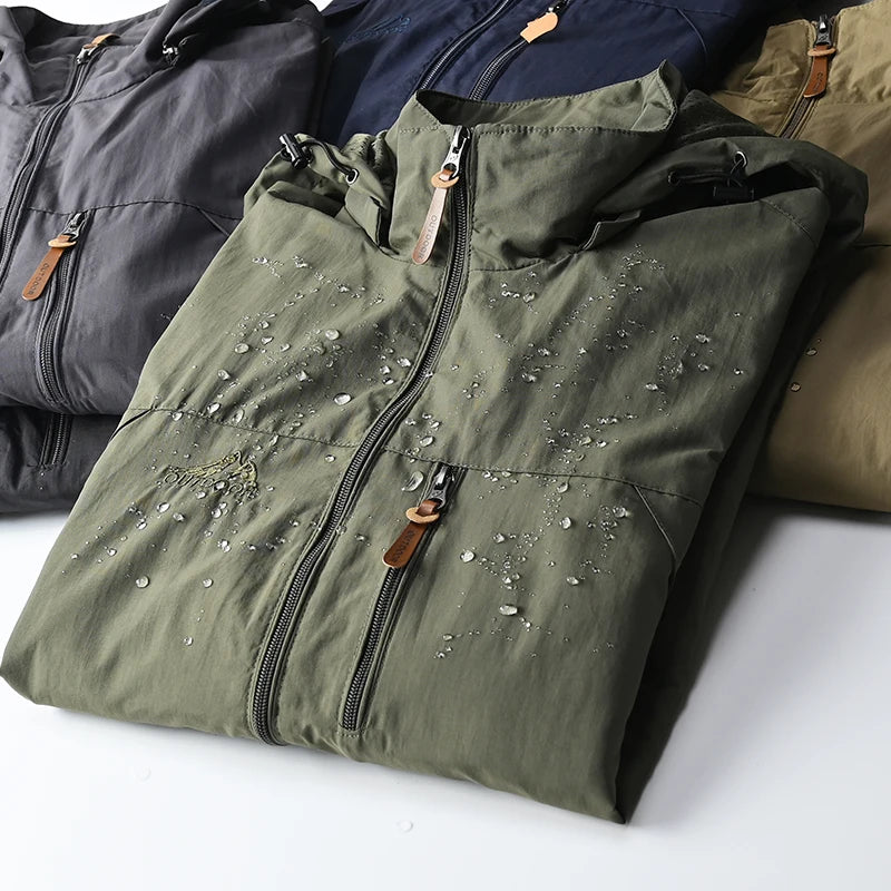 Alpine Guardian Tactical Windbreaker – Waterproof, Hooded, and Built for Adventure